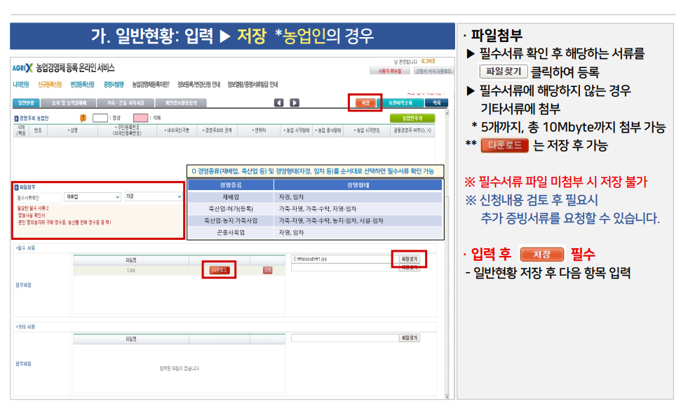 농업경영체 신규 등록방법 등록조건 발급방법