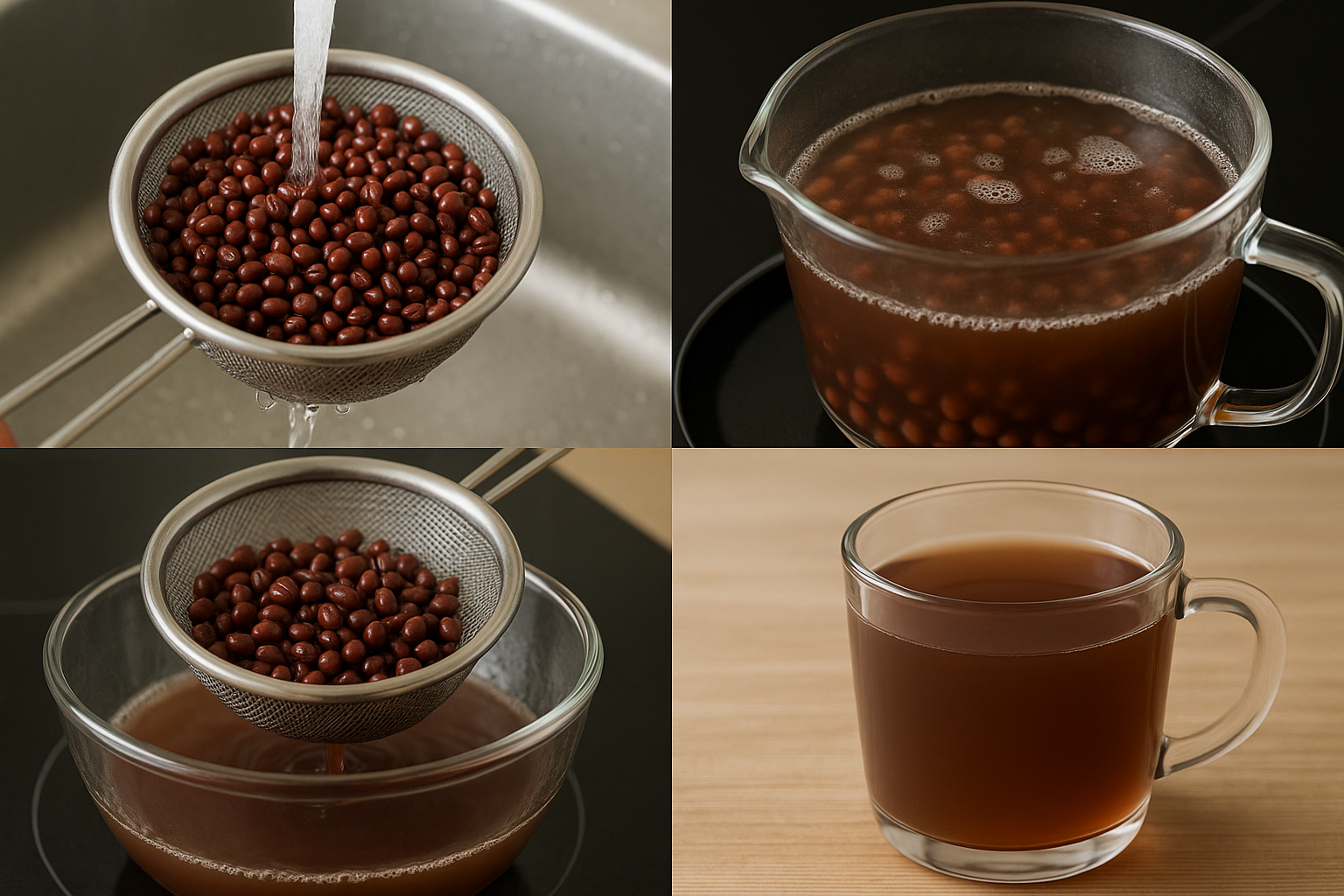 팥물 끓이는 과정