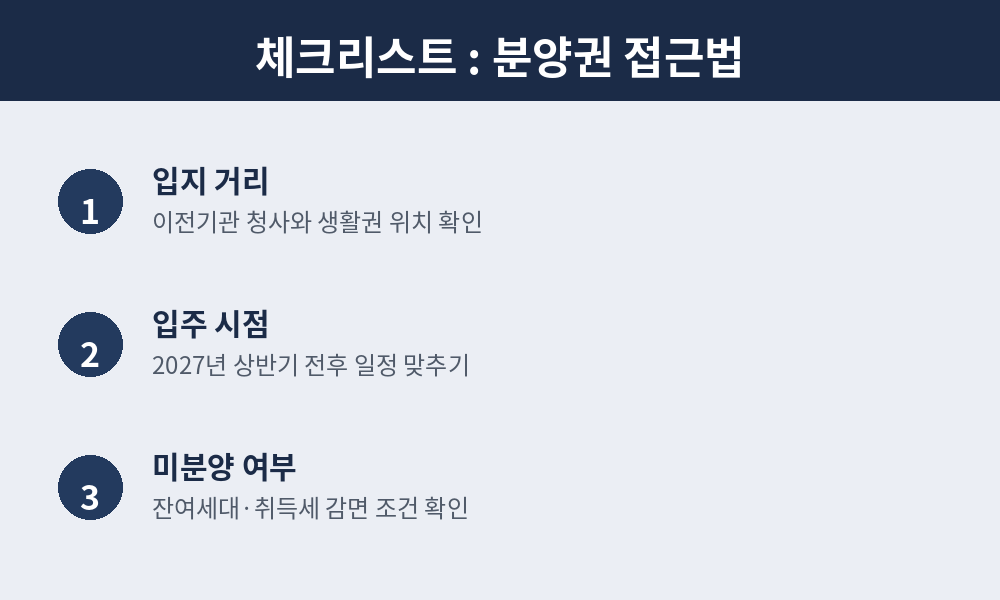 분양권 접근법 체크리스트