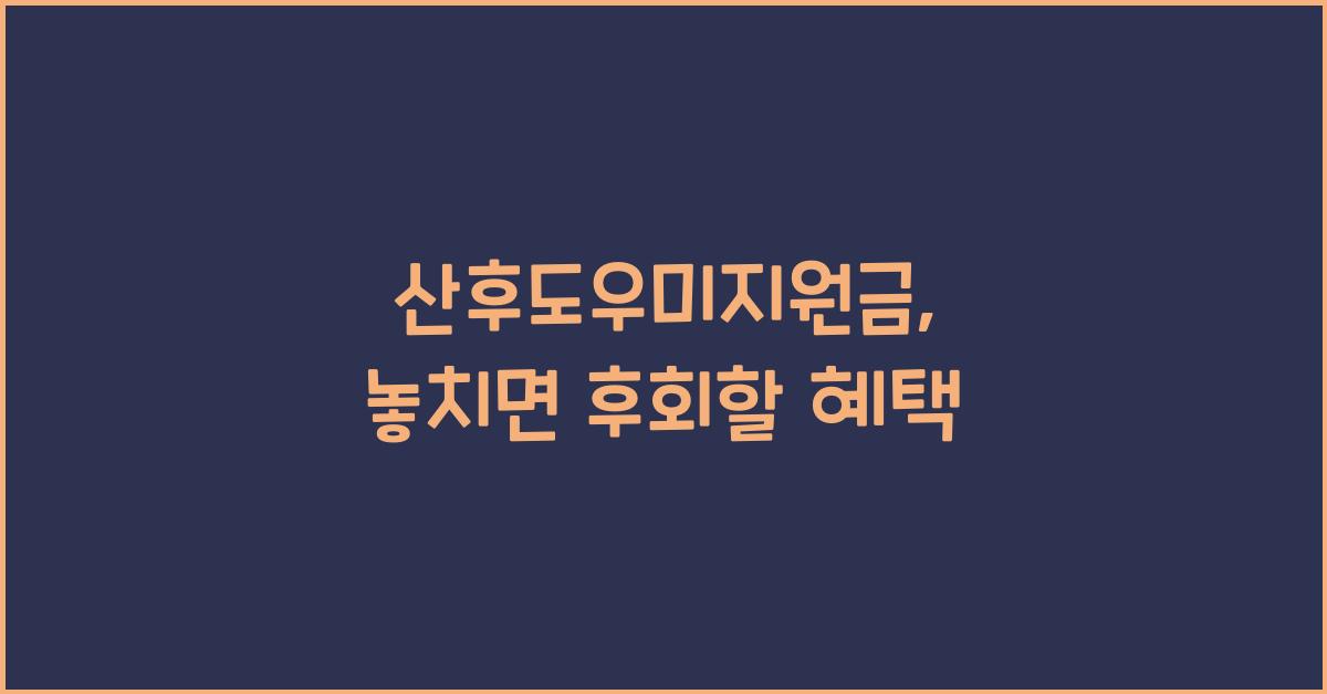 산후도우미지원금