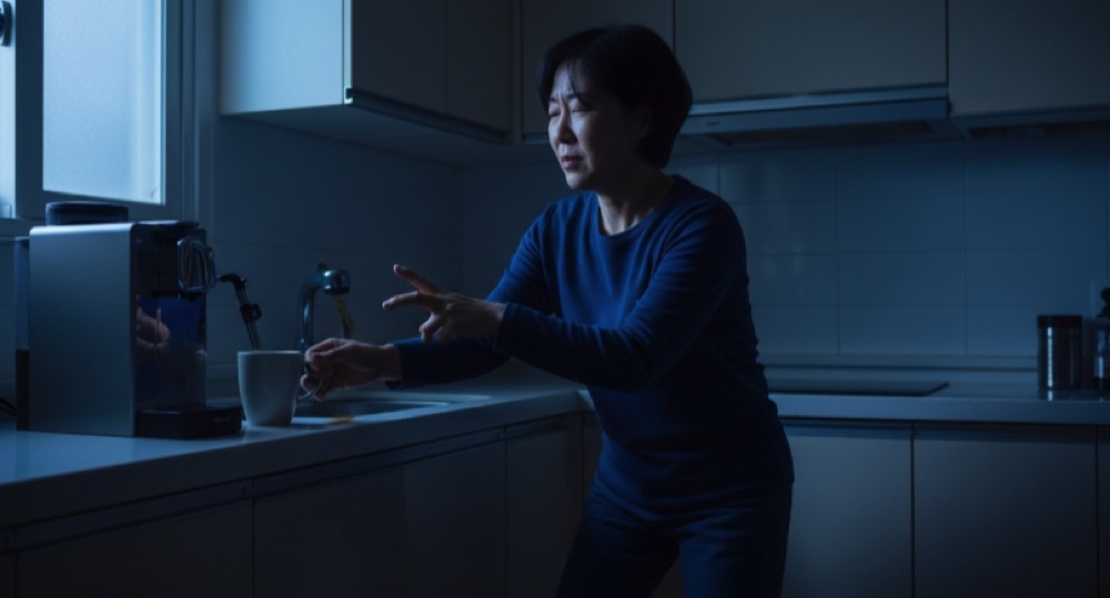 손가락 뻣뻣 순간