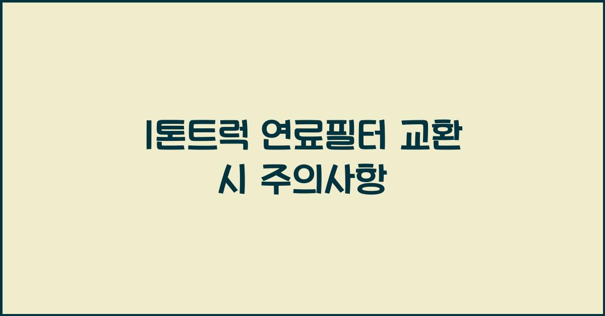 1톤트럭 연료필터 교환