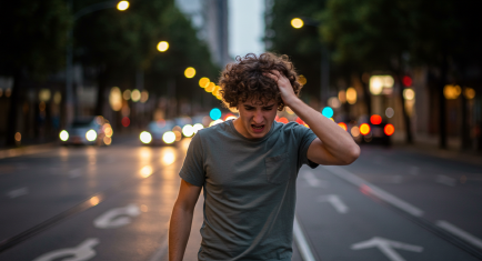 어지러움을 느끼는 사람