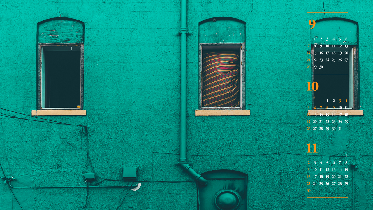 02 짙은 녹색 벽 B - 2025년10월 노트북배경화면