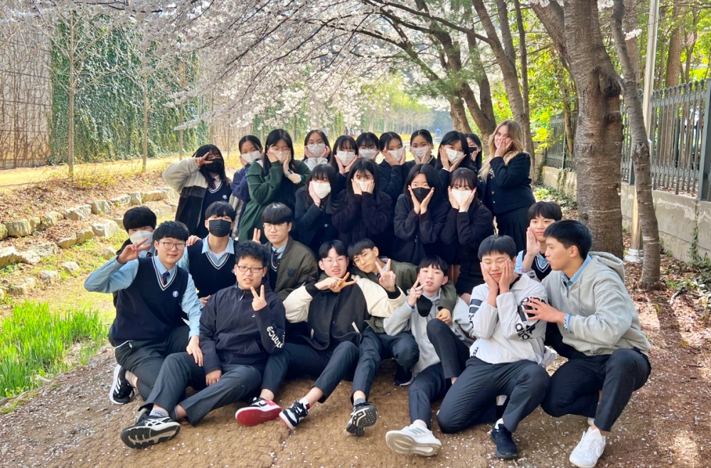 친구들과 함께 찍은 벚꽃, 대구시교육청