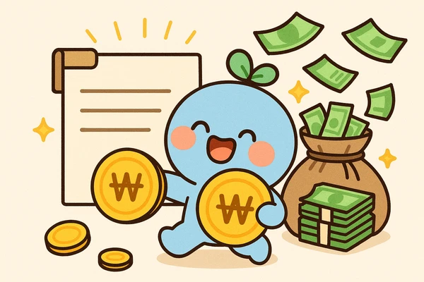 부가세 환급금 입금 표현 일러스트