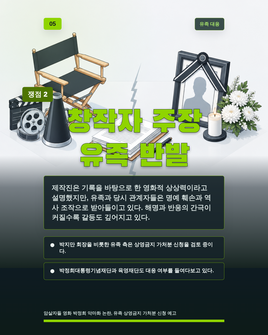 창작자 주장 유족 반발