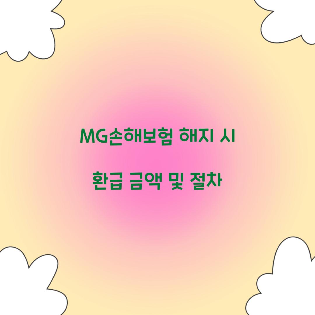 MG손해보험 해지