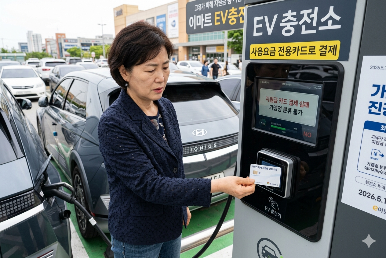 고유가 지원금 전기차 충전소는 원칙적으로 사용 불가지만 결제구조와 가맹점 등록 방식에 따라 차감이 가능한 경우
