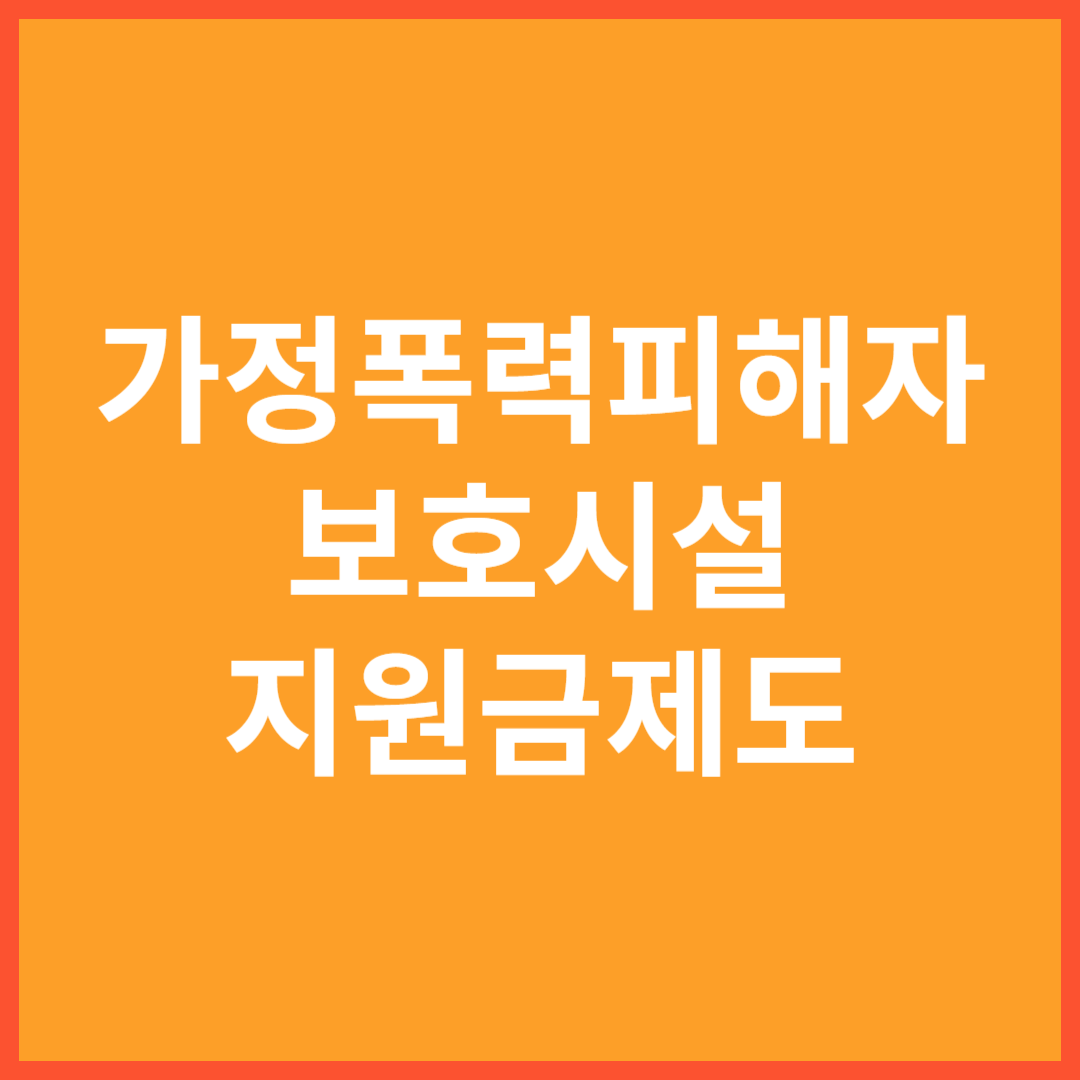 가정폭력피해자 보호시설 지원금