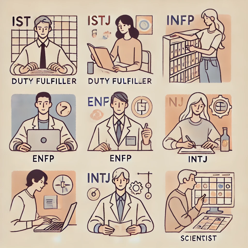 MBTI 성격 유형 분류하기 M.B.T.I 4가지 유형