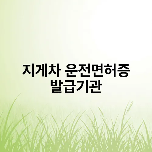 지게차 운전면허증 발급기관
