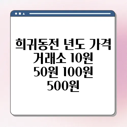 희귀동전 년도 가격 거래소 10원 50원 100원 500원