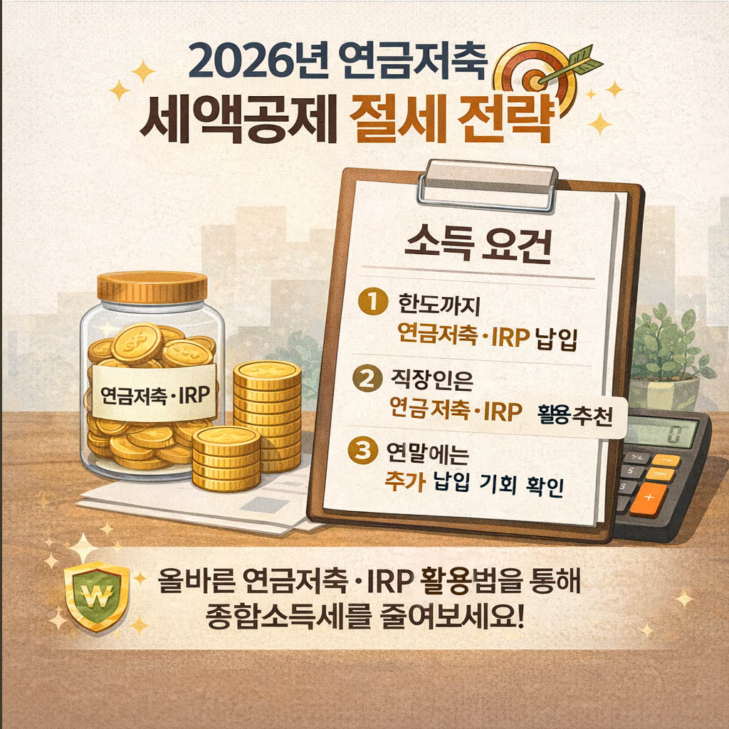 연금저축과 IRP 절세 전략을 정리한 2026년 인포그래픽 이미지