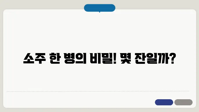 소주 한병 몇잔