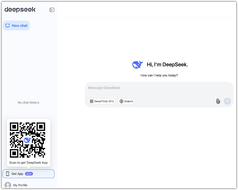 딥시크 홈페이지 바로가기
