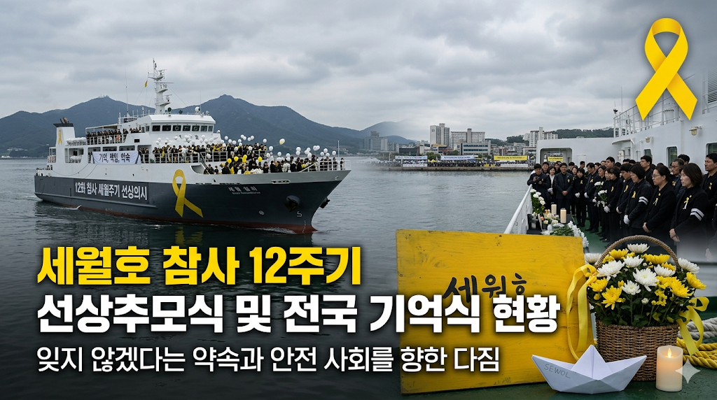 세월호 참사 12주기 선상추모식 및 전국 기억식 현황: 잊지 않겠다는 약속과 안전 사회를 향한 다짐