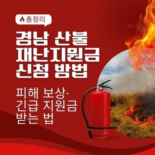 경남 산불&nbsp;재난지원금 신청방법