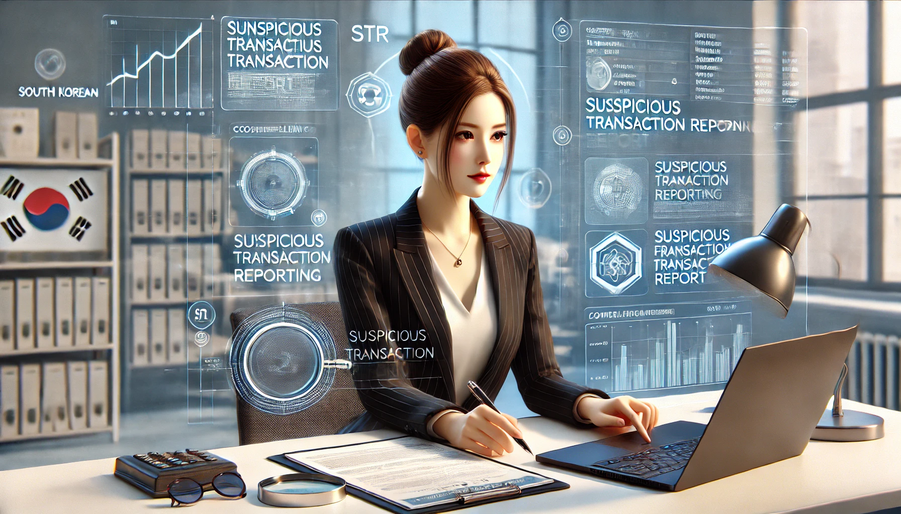 의심거래보고와 고액현금거래보고하는 이미지