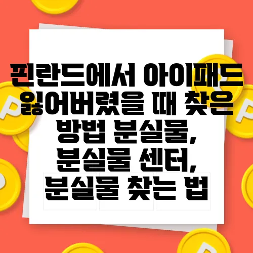 핀란드에서 아이패드 잃어버렸을 때 찾은 방법 분실물, 분실물 센터, 분실물 찾는 법