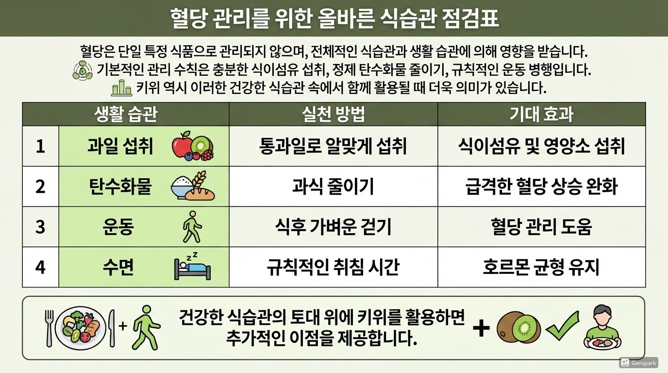 혈당 관리를 위한 식습관 체크
