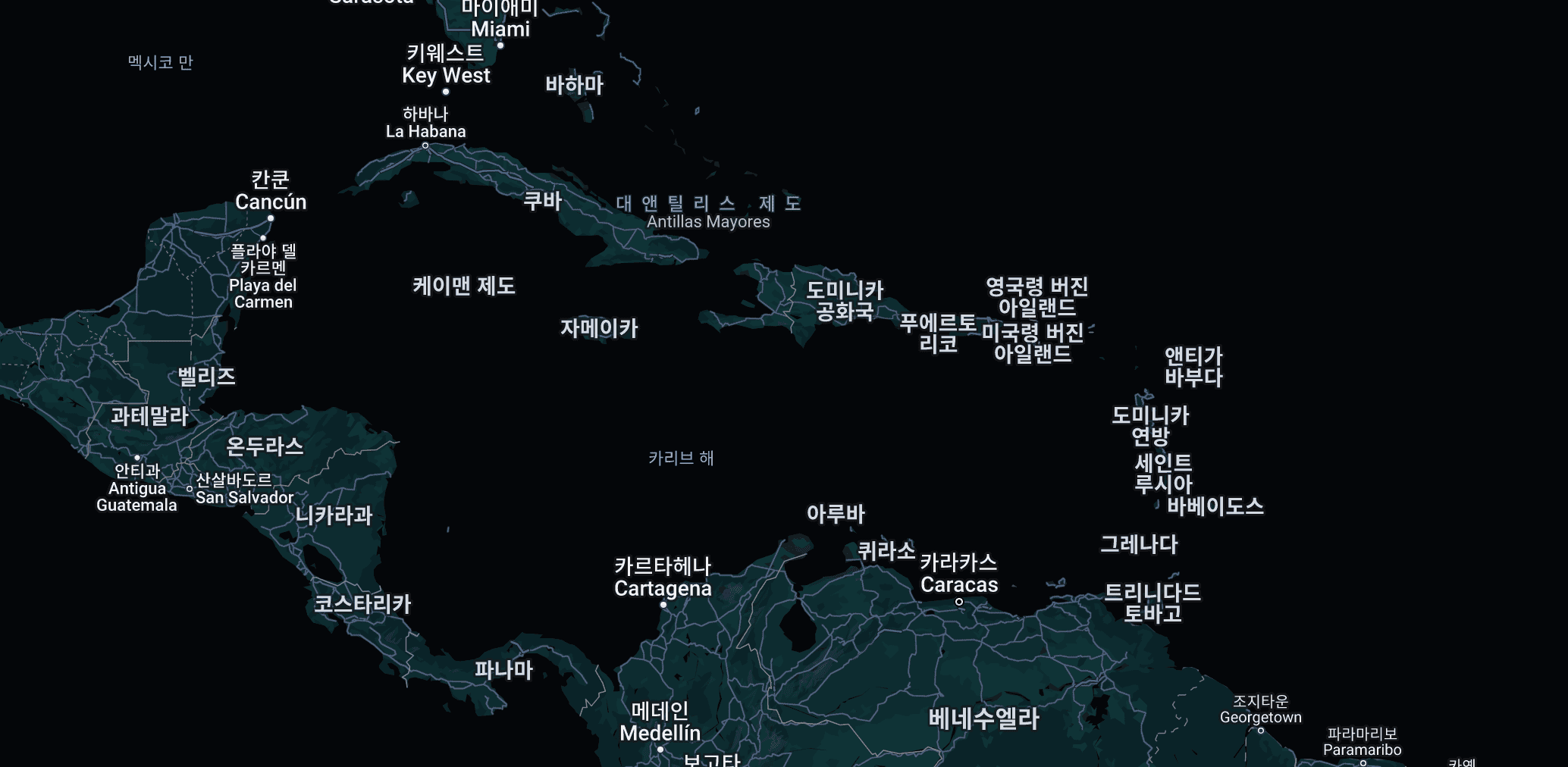 카리브해-지도