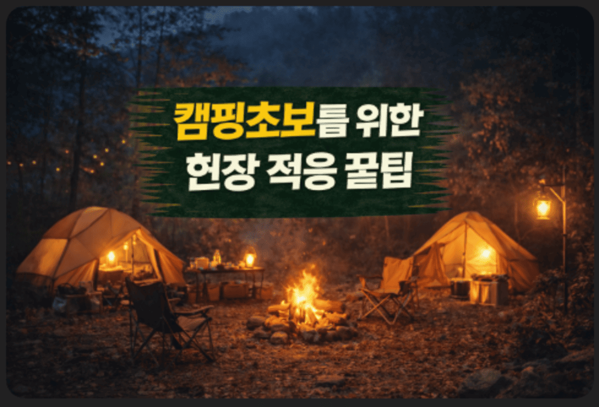 캠핑 초보를 위한 현장적응 꿀팁