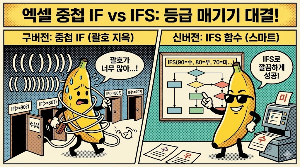 중첩 IF (다중 IF): 조건이 3개 이상일 때