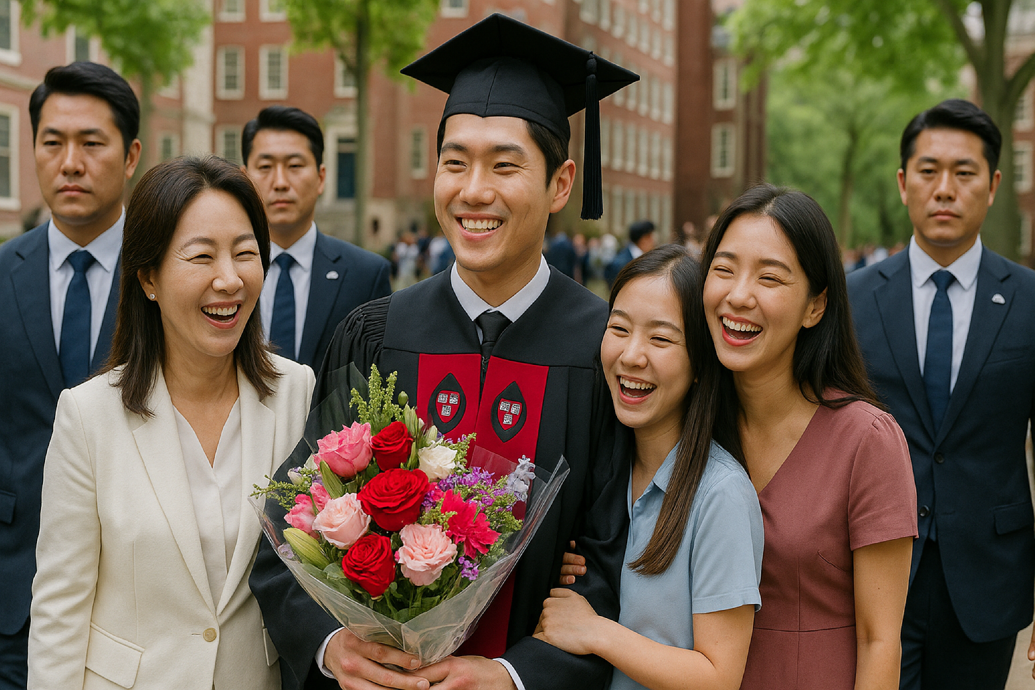 한국 대기업 재벌 가문 3세의 미국 대학 졸업식 모습