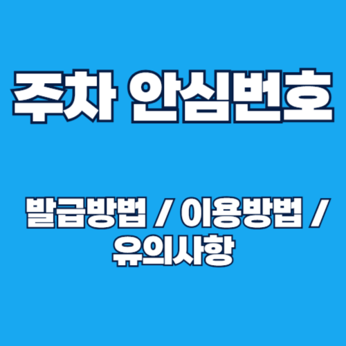 2025년 주차 안심번호 발급 방법 및 이용방법 알아보기