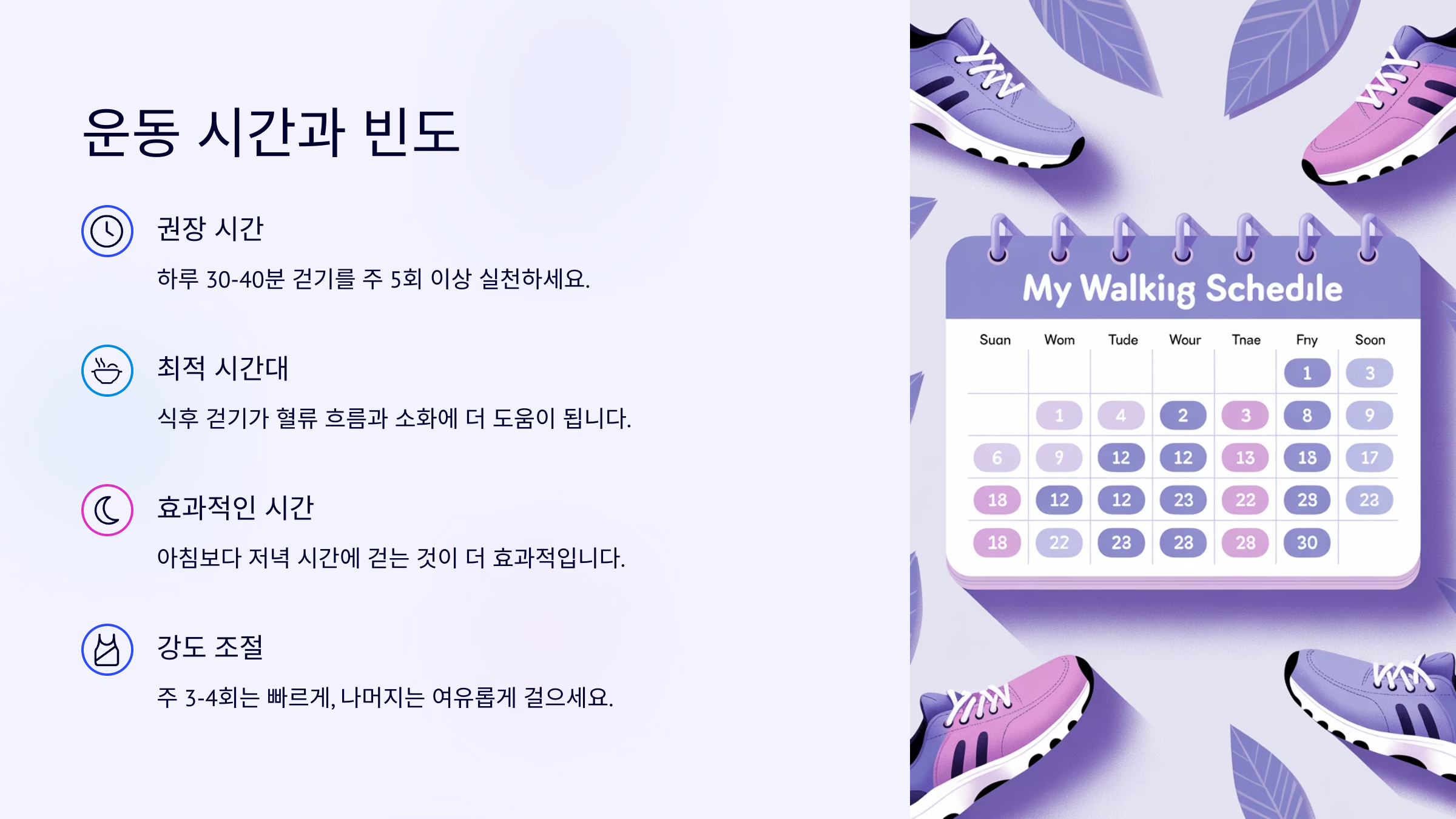 운동 시간과 빈도