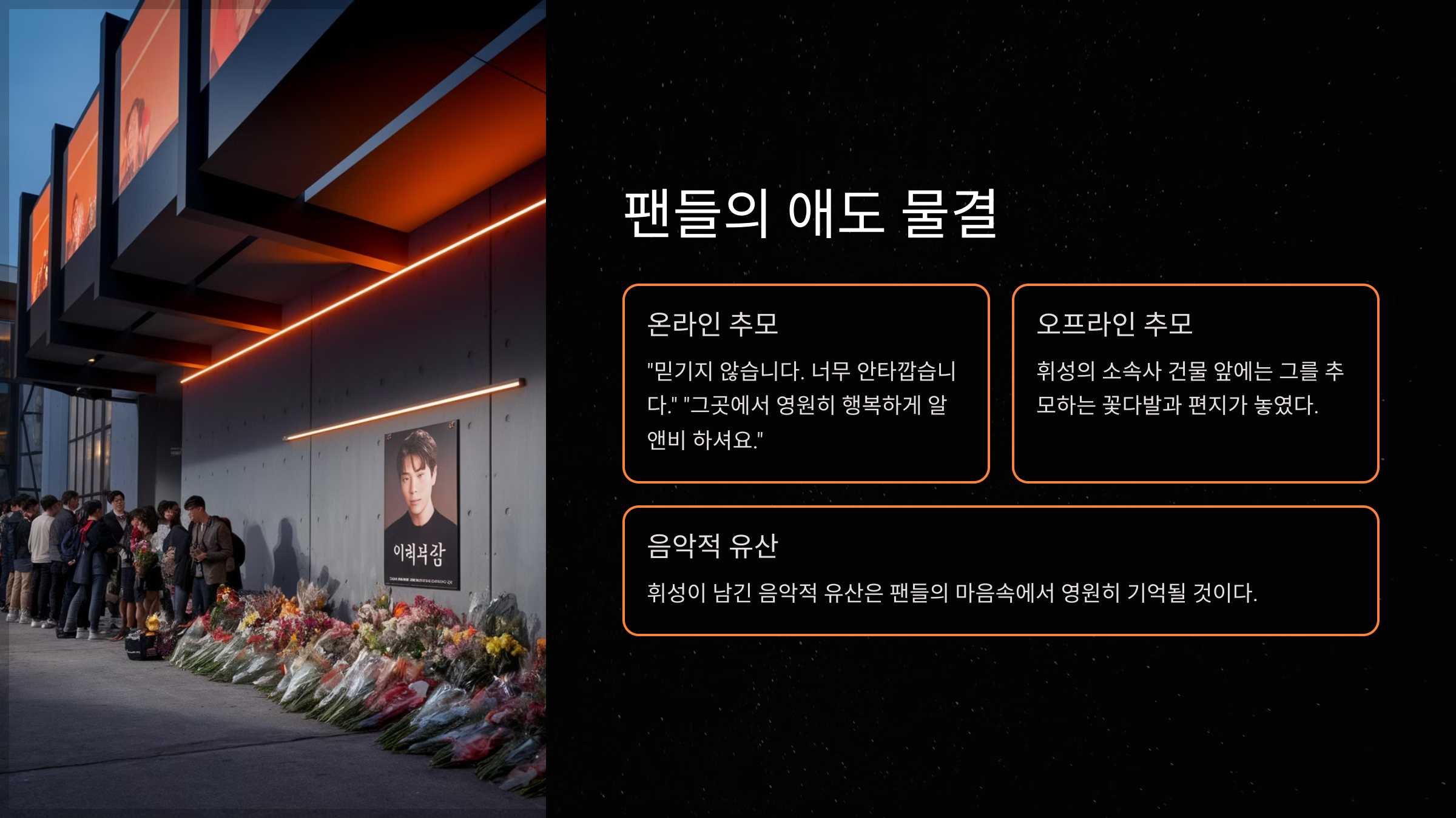 팬들의 애도 물결