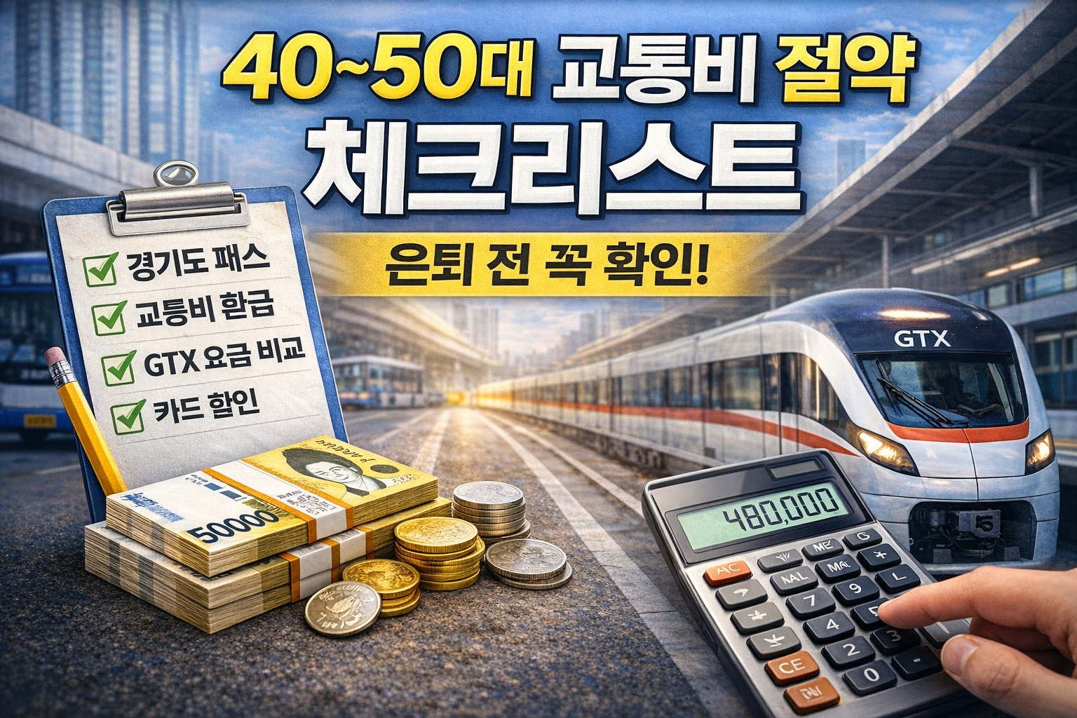 40~50대 교통비 절약 노하우, 체크리스트, 은퇴전 꼭 확인