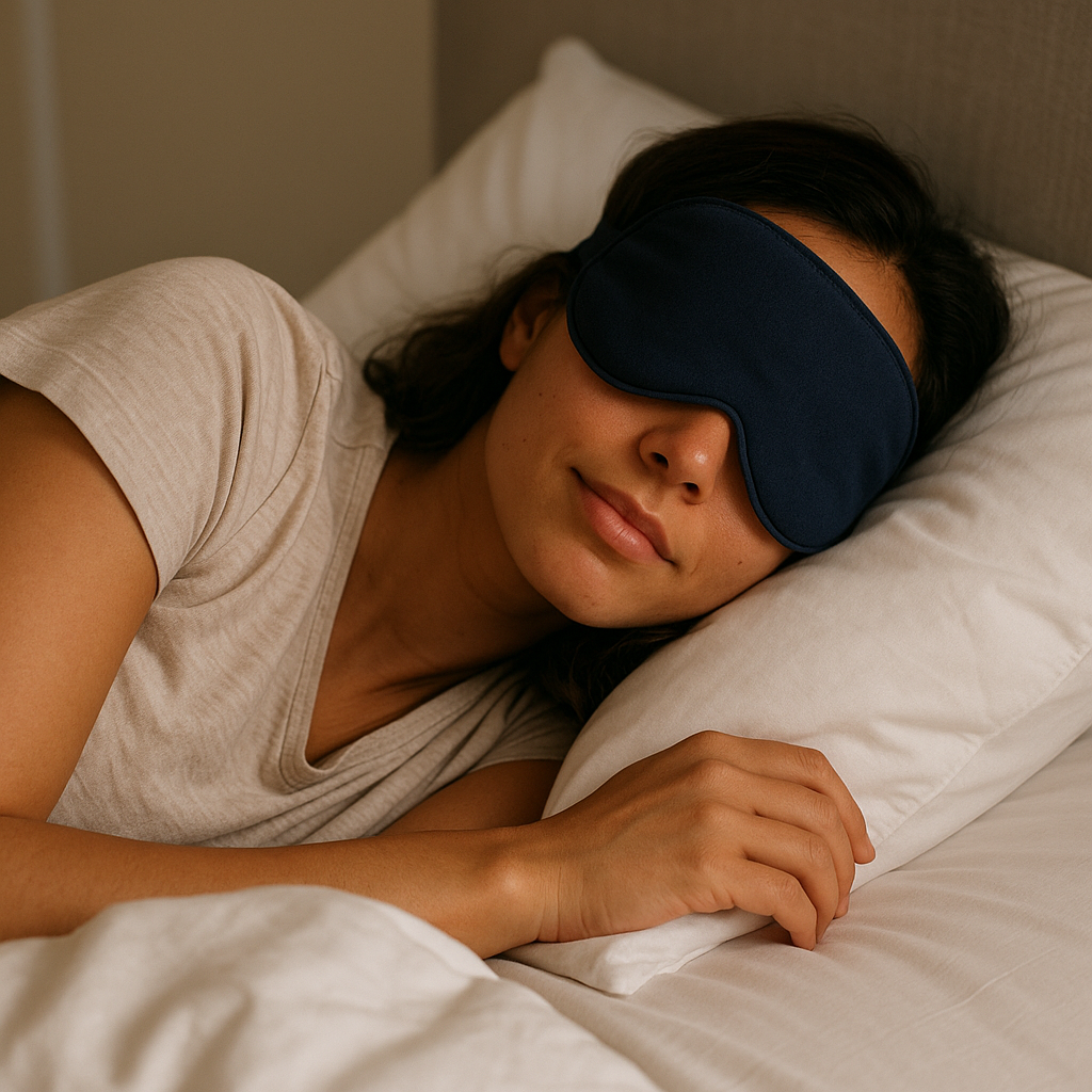 안대를 하고 자고 있는 사람