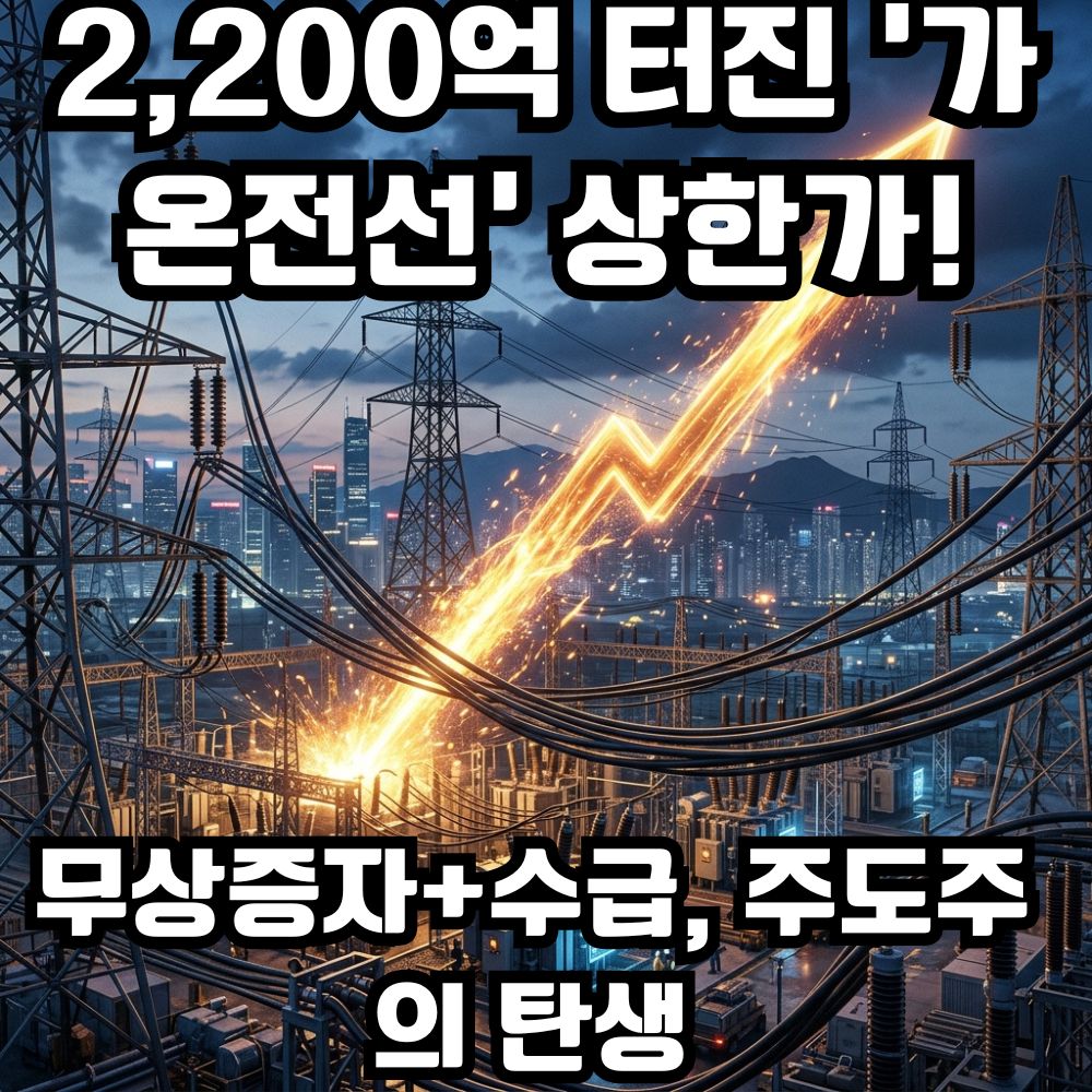 가온전선 상한가 2200억 거래대금 및 전력기기 주도주 분석