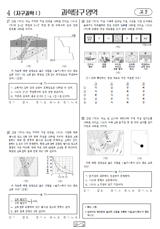 2024-6월-고2-모의고사-지구과학 1-기출문제-다운