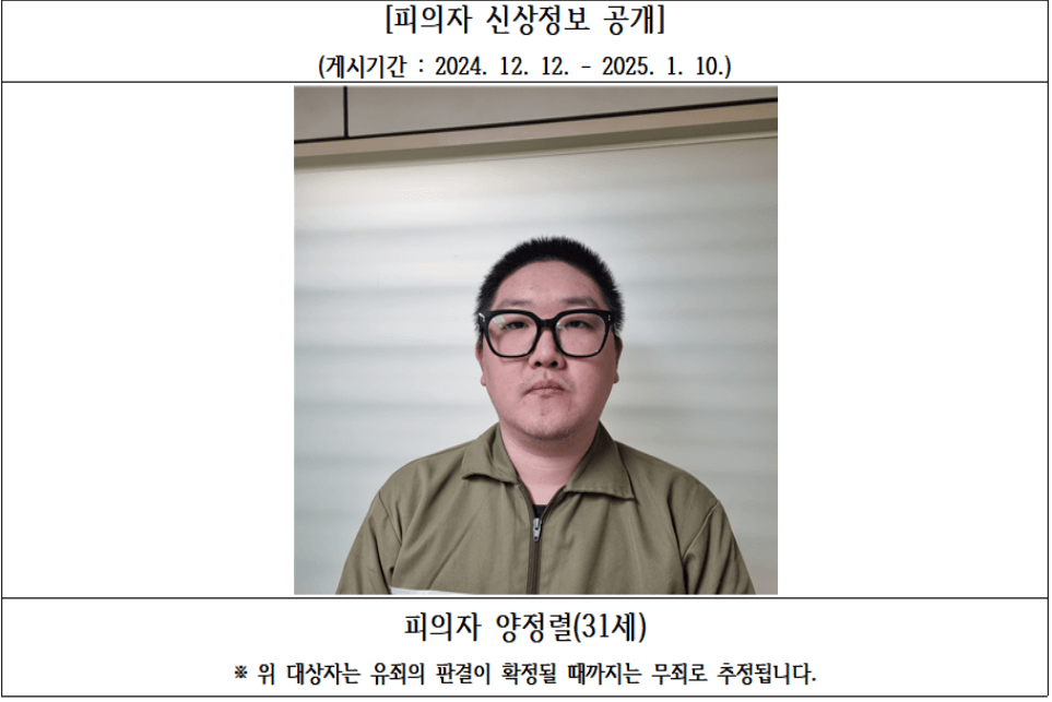 김천-오피스텔-살인사건-피의자-양정렬-머그샷