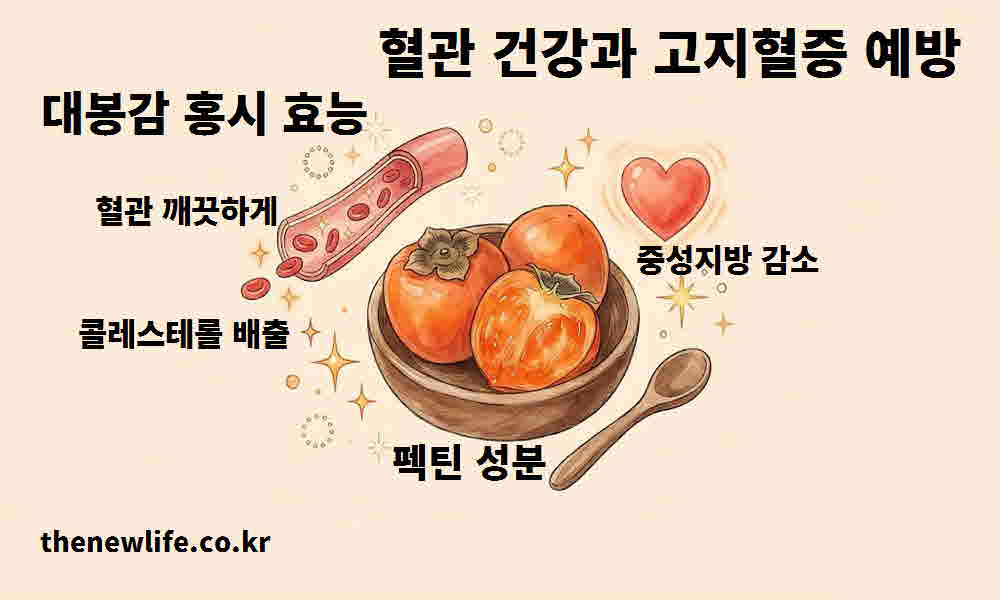 대봉감 홍시 효능 혈관 건강 고지혈증 예방