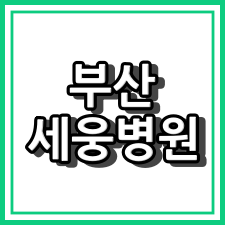 부산 세웅병원 - 부산 금정구 "응급의료 시설"