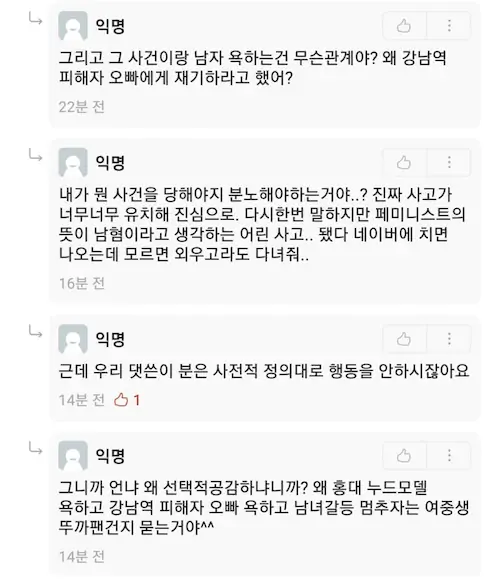 에타 페미 외모 토론