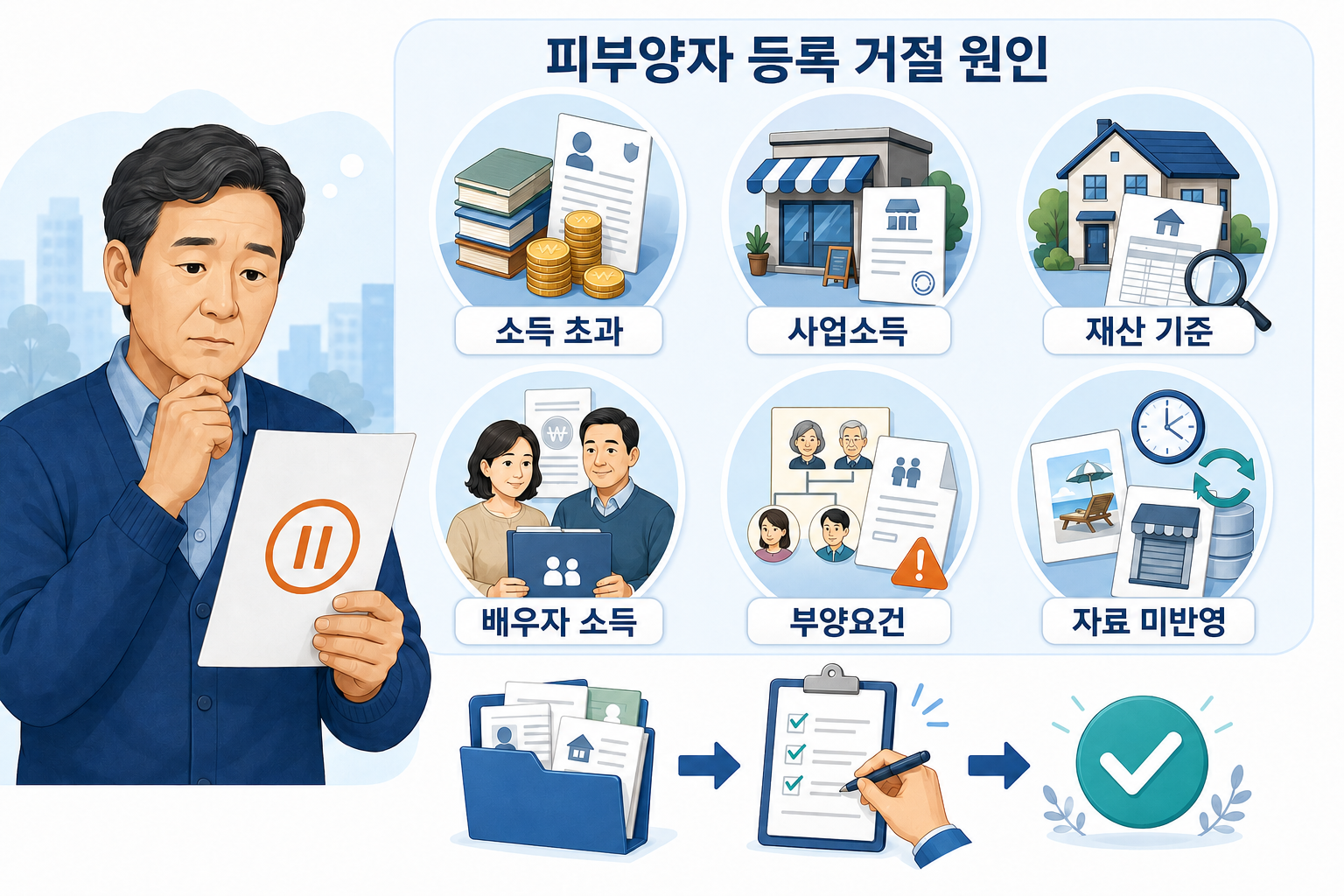 건강보험 피부양자 등록이 거절되는 6가지 원인과 서류 보완 과정