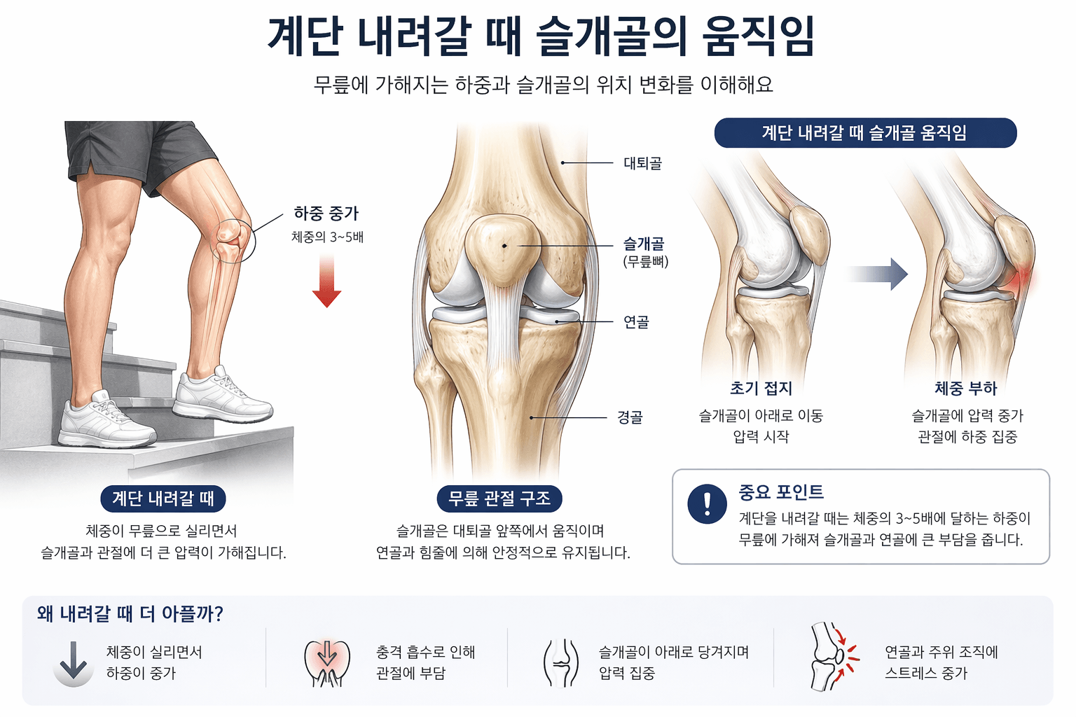 계단 내려갈 때 슬개골 움직임