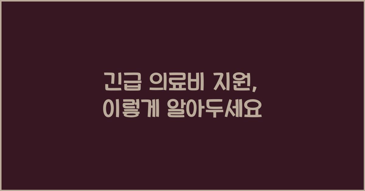 긴급 의료비 지원
