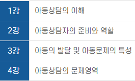 아동상담지도사 강의 커리큘럼 – 아동발달과 이해, 역할, 문제영역까지 구성