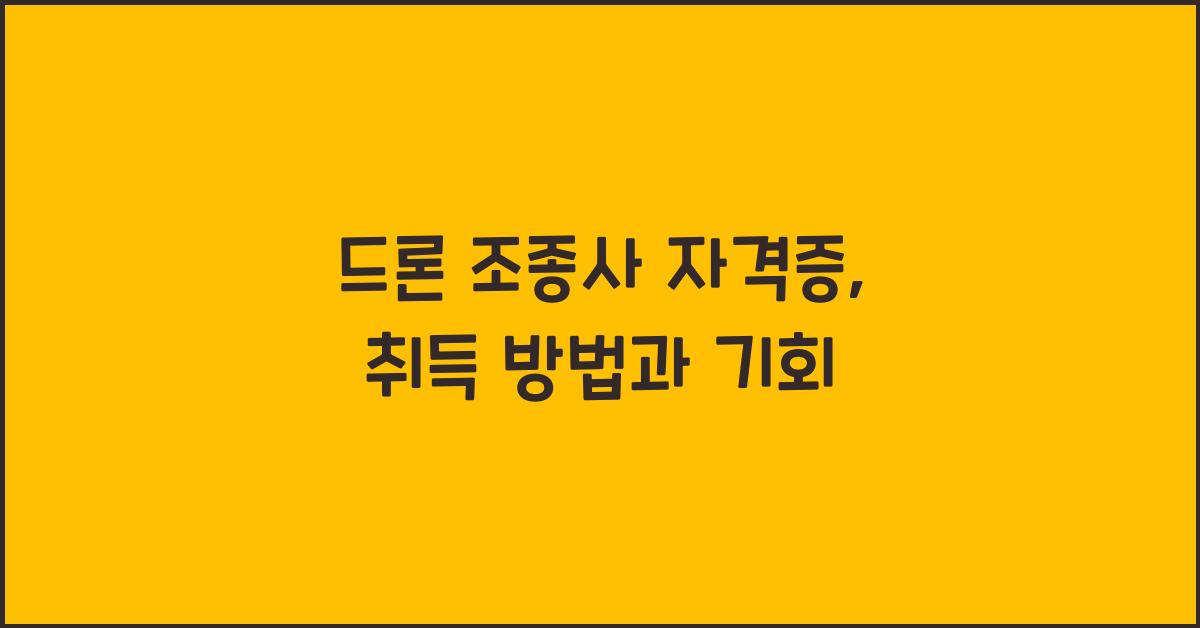 드론 조종사 자격증
