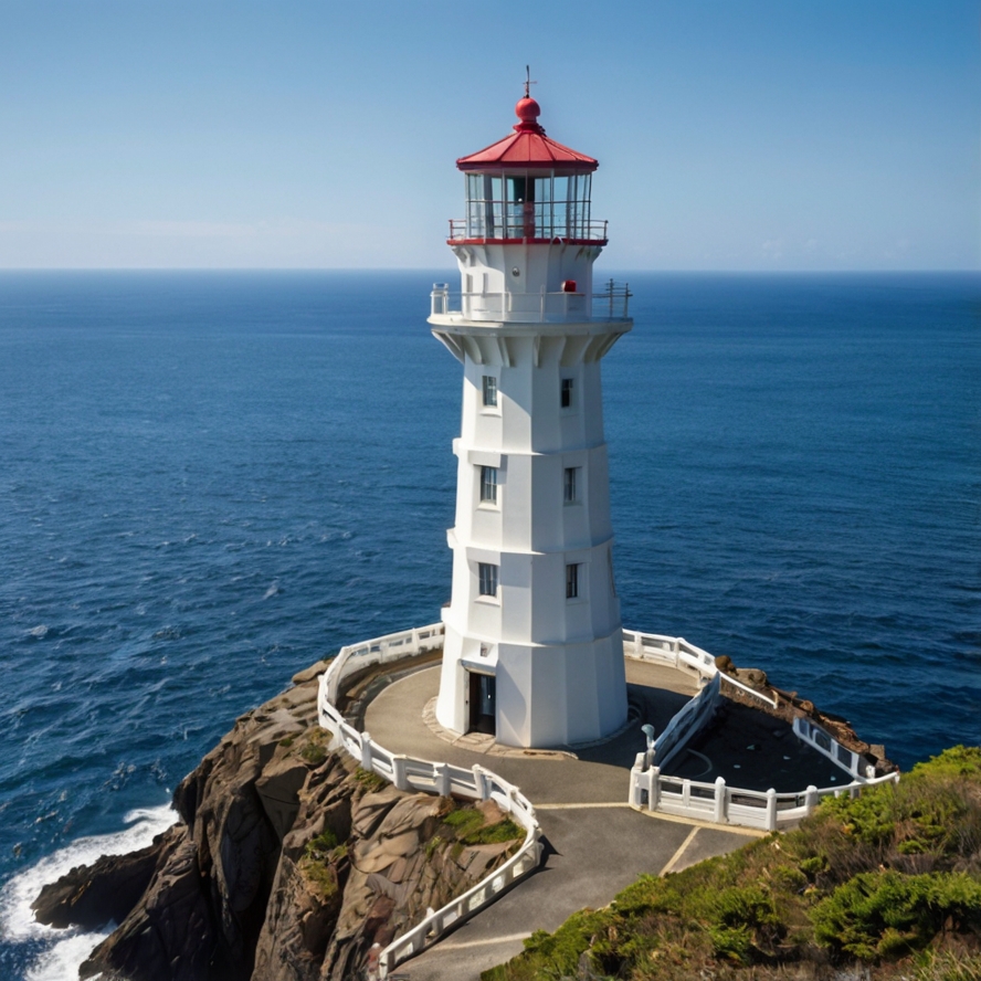 미야코지마 명소 히가시헨나자키 등대를 묘사한 이미지