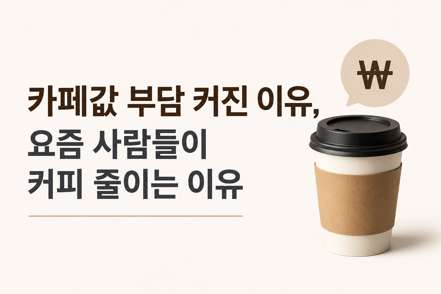 카페값 부담 커진 이유, 요즘 사람들이 커피 줄이는 이유