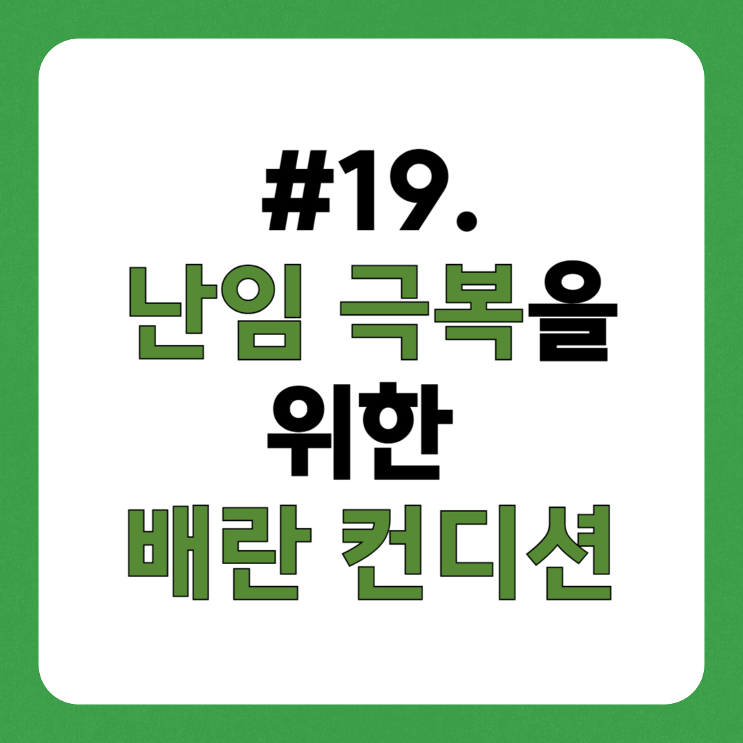 난임 극복을 위한 배란 컨디션