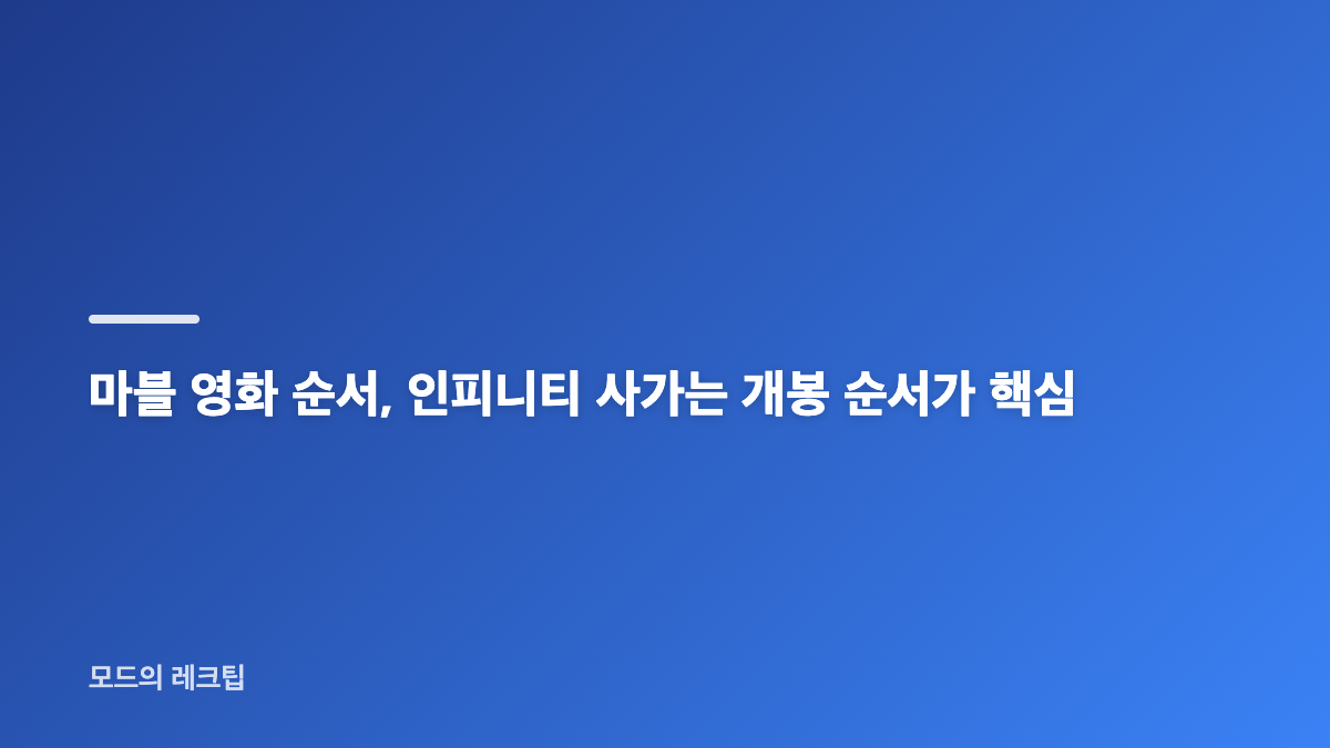 마블 영화 순서, 개봉 순서와 시간 순서 무엇이 다를까