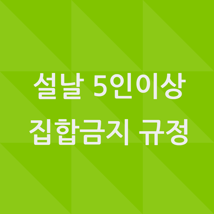 설날 5인이상 집합금지